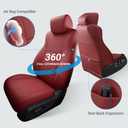 Custom for Honda Accord Seat Covers 2018 2019 2020 2021 2022 LX, Faux Leather Car Seats Cover Full Set (Rear Solid Folding backrest) - Burgundy