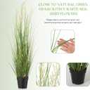 Jexine 2 Pcs 4 ft Tall Artificial Grass Plant Potted Artificial Greenery Floor Plants Faux Pampas Grass Tall in Pot for Housewarming Gift House Garden Bathroom Lobby Outdoor Decoration