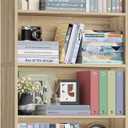 FOTOSOK 6-Tier Open Bookcase and Bookshelf, Freestanding Display Storage Shelves Tall Bookshelf Bookcase for Bedroom, Living Room and Office, Light Oak