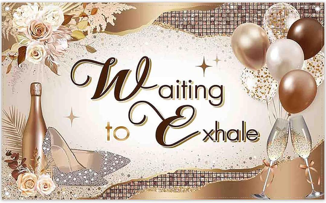 72x43inch Gold Brown Glitter Backdrop Modern Balloons Champagne High Heels Floral Photography Background Women Party Decorations Photo Banner Props
