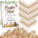 Thyle 51 Pcs Woodland Animals Pacifier Hunt Baby Shower Games Forest Animal Baby Shower Game Decoration Include Hunt Sign and Acrylic Pacifiers Woodland Themed Gift Sets for Gender Reveal Party Decor (Brown)