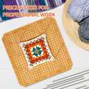 CraftyManor 12.5 in Blocking Boards for Crochet Projects with Rose Pattern, Crochet Blocking Board with Pegs, Granny Square Blocking Board with 20 Stainless Steel Pegs, Bamboo