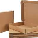 13x10x2 Shipping Boxes Set of 20, Brown Corrugated Cardboard Literature Mailer Box for Packaging, Mailing, Business