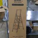 WOA WOA 5 Step Ladder, Ladders for Home, Anti-Slip Pedals, Step Stool Foldable, Lightweight to Move, Ease of Storage, Reach 10ft for Closet Kitchen Library, Hold 300lbs - White