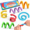 Fidget Toys Silicone Sensory Sticks, Textured Calming Sensory Toys for Kids with Autism, Autism Toy for Anxiety Relief, Travel Toy for Kids 3+ & Adults (6 Pack)