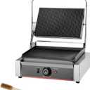 Commercial Panini Contact Grill Large Sandwich Press Panini Maker Machine Electric With Ribbed Top And Bottom Plate (grooved top and bottom)