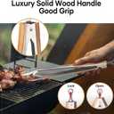 24-Inch Very Long Stainless Steel BBQ Tongs with Extended Luxurious Acacia Handle – Durable and Easy-to-Clean Grilling Tool for Cooking, Kitchen Use, and Outdoor Barbecues
