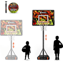 AND1 32" Youth Basketball Hoop & Basketball Bundle - Adjustable Portable Outdoor Hoop, 5-7 ft Adjustable Height