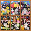 3 x DERAYEE Easter Window Clings, 78 Pcs Easter Window Stickers Bunny Egg Glass Door Decals for Home, Office, School Party Decoration Supplies