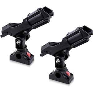 2 Pack Fishing Rods Holder with Mount Bracket, 360 Degree Adjustable Rod Racks Kit for Boat, Kayaks