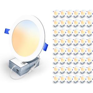 LED Recessed Light, 5CCT, White, 6 Inch, 48ack, 48 Pack