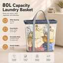 80L Laundry Basket Foldable Laundry Hamper with Handles