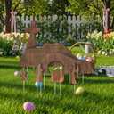 Thyle 7 Pcs The Empty Tomb Easter Scene and Cross Decoration Easter Jesus Resurrection Yard Sign with Stakes Jesus Nativity Scene Religious Christian Decoration for Outdoor Garden Porch Lawn