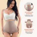 Sinniiby Waist Trainer for Women Tummy Control Zipper Body Shaper, High-Waisted Shapewear with Adjustable Fit for Workout & Daily Wear (Khaki, L) (Beige, L)