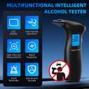 Breathalyzer,Professional-Grade Breathalyzers for Alcohol with 12 Replaceable Mouthpieces,High-Accuracy Portable Alcohol Breathalyzer Tester for Personal Home & Travel Use