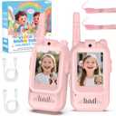 BlueFire Kids Walkie Talkies with Video Screen Display Toy Radios with Voice Effects, One-on-One Pairing, Long Range Birthday Toys Gifts for Boys & Girls Ages 312 (Pink)