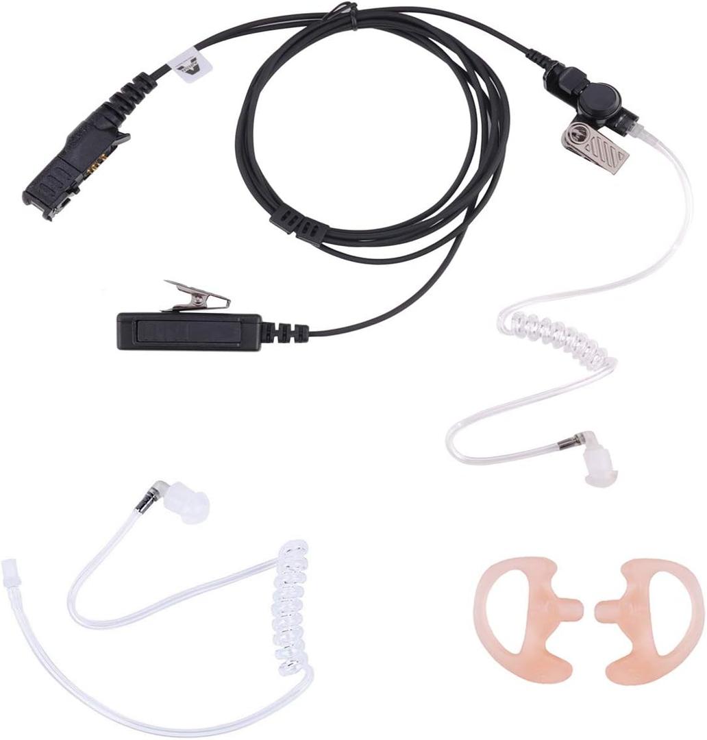 FBI Earpiece for M0torola XPR3300e XPR3500e XPR3300 XPR3500 Radio Walkie Talkie with MIC and PTT Acoustic Tube Headset