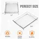 Clear Plastic Serving Tray with Handles, BPA-Free Storage Organizer Tray -2 Pack Large Trays 20.5"x14" Reusable Serving Platters for Appetizer, Fruit, Kitchen, Desk & Serving Tray for Party Supplies