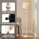 BOBOMOMO 64.25" Farmhouse Floor Lamp for Living Room, Tall Antique White Standing Lamp with Rotary Switch, Vintage Reading Lamp for Bedroom & Nursery, Rustic Home Decor Corner Lamp