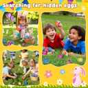 60 Pack Plastic Printed Easter Eggs, 3.15'' Tall Fillable Empty Eggs Bulks for Easter Eggs Hunt, Easter Basket Stuffers Fillers, Classroom Prize Supplies, Filling Treats and Party Favors