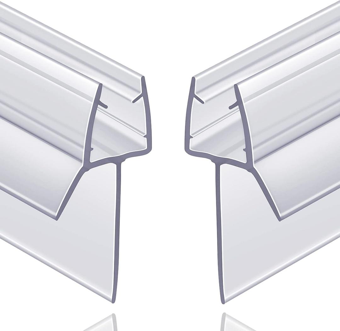 2-Pack Butecare Frameless Shower Door Bottom Seal with Long Sweep for Glass Doors Stop Shower Leaks and Create a Water Barrier (3/16 x 36)