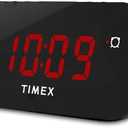 Timex Alarm Clock with Large Display, Digital Alarm Clock for Bedroom Includes 120V Universal Power Adapter (T1120B - Black)