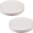 Thenshop 2 Pcs Diatomite Round Soap Dish Stones Holder, Quick Dry Circular Soap Bar Tray Diatomaceous Absorbent Water Bathroom for Hand, Sponge Organizer, Beige White
