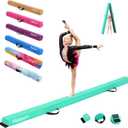 FBSPORT 9.5ft Balance Beam: Folding Floor Gymnastics Equipment for Kids Adults,Non Slip Rubber Base, Gymnastics Beam for Training, Physical Therapy and Professional Home Training, Green