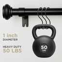 Joydeco Black Curtain Rod Adjustable 32-88 Inches, 1" Diameter Heavy Duty Curtain Rods for Windows, Decorative Splicing Drapery Rods with Resin Finials for Living Room Bedroom Kitchen