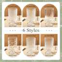 6 Pcs (H:7" W:4") Embossed Flower Vase Pedestal Glass Vase Big Base Thickened Crystal Vintage Vases for Valentines Day Wedding Home Decor Table Centerpiece House Warming Gifts(Clear)