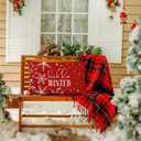 Red Winter Christmas Pillow Covers 12x20, Red Christmas Room Decor, Xmas Hello Winter Snowflake Holiday Lumbar Throw Pillow Covers for Home Bedroom Living Room