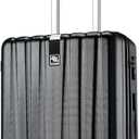 Hanke 20 Inch Carry On Luggage 22x14x9 Airline Approved Lightweight PC Hard Shell Suitcases with Wheels Travel Luggage Rolling Suitcase Travel Luggage Bag for Weekender(Jet Black)