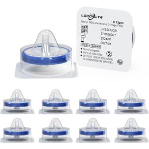 Syringe Filters PES Membrane, Sterile, 33mm Diameter, 0.22um Pore Size, Hydrophilic Filtration, Individually Packed, Pack of 10