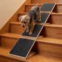 Cinnvoice Adjustable Dog Ramp, Foldable Wood Dog Ramp with Non-Slip Carpet Surface, for Small to Medium Dogs Cat Pet Ramps Step for Injured Older Pet(6 Packs,11.81 Inches/ 30 cm)