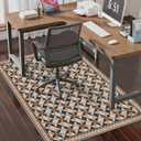 chakme Office Chair Mat for Hardwood Floor, 48"x36" Easy Glide Computer Desk Mat Protector for Rolling Chair Under Desk Rug Nonslip Backing, Machine Wash, (Plaid) (Brown Gray Plaid)
