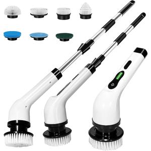 7-in-1 Electric Spin Scrubber, 25W Powerful Cordless Cleaning Brush with Adjustable Handle & 7 Replaceable Heads for Bathroom, Floor, Tile, Kitchen & Car