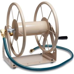Liberty Garden Products 703-2 Multi-Purpose Steel Garden Wall/Floor Mount Hose Reel, Tan Poly