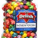 Gourmet Rainbow Colored Popcorn by It's Delish, 16 Oz Jumbo Container | Bulk Colorful Popcorn Snack - Fruity Flavored Air Popped Corn Fun Confetti | Birthday Party, Events Gluten Free, Vegan, Kosher, Best By: 17/JUN/27