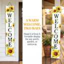 Vertical Wooden Sunflower Welcome Porch Sign,Rustic Summer Porch Standing Sign,Decorative Plaques for Front Door,Farmhouse Style Outdoor Welcome Decoration-47.2"H.