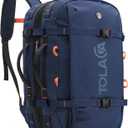 Tolaccea Travel Backpack for Men Women, 40L-50L Carry On Backpack with Wet Dry Compartment, Flight Approved Laptop Daypack Fits 15.6", Convertible Expandable Large Rucksack Duffel Bag for Work Travel (Blue)