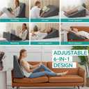 Bedluxe Wedge Pillow, 12 inch Bed Wedge Pillow for Headboard, Pillow Wedge for Acid Reflux Relief, Sleeping, After Surgery, Snoring, Gerd, Triangle Pillow Wedge - Cooling Memory Foam Top, Plush Grey, 24*24*12 Inch