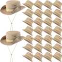 Eurzom 30 Pcs Bucket Hat Bulk Wide Brim Boonie Hats Safari Fishing Sun Hat with Chin Strap