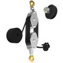 Rope Hoist Pulley System, 4400LB Pulley Block and Tackle, 8:1 Ratio Lifting Power 65ft, Heavy Duty Pulley Block for Hunting Lifting Heavy Objects Garage Warehouses Building (UPGRADED-4wheels, black)