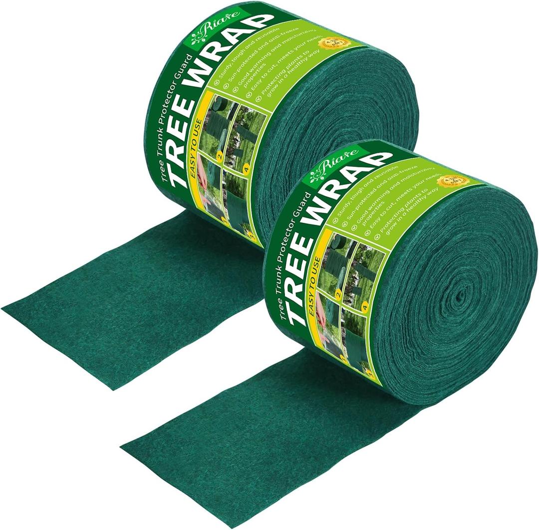Riare 2 Pack Tree Wraps to Protect Bark for Winter- Total 130 Feet Cold-Proof Tree Trunk Guard Wrap Protection for Damaged Bark, Tree Protectors from Deer Animals, Frost, Freeze