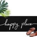 Long Doormat 48''x16'' Front Door Mat for Entrance Inside Outdoor Large Decorative Door Rug Welcome Mat for Outside Home Entry(Happy Place,Black)