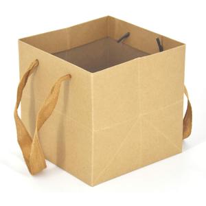 HUAPRINT Brown Paper Bags, 24 Pack Large Gift Bags, 6x6x6inch, Heavy Duty Grocery Shopping Bags, Wedding Party Favor Bags, Square Size, Reusable, Retail Business Packaging Bags