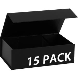 15 Pack Magnetic Gift Box With Lid 9.5x6x3,Black Gift Boxes Bulk,Luxury Bridesmaid Proposal Box,Small Magnetic Closure Box Boxes For Presents,Wedding,Business
