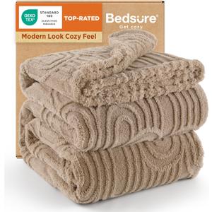 Bedsure GentleSoft Fleece King Size Blanket for Bed - Super Soft & Cozy, Fluffy Blankets for Women & Girls, Ideal for Sofa & Couch, Brown, 108x90 Inches
