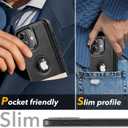 for iPhone 17 Case [Compatible with Magsafe] 6.3 Inch, Leather Magnetic Case with Invisible Kickstand, Upgraded N56 Strong Magnet Slim Cover, Wireless Charging, Black