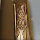 Combeter Bamboo Hair Brush and Comb Set (4PCS) Natural & Eco-Friendly Detangler Comb for Women, Men & Kids, Reduces Frizz, Promotes Healthy Hair Growth,  Wooden Paddle Brush with Scalp Massage